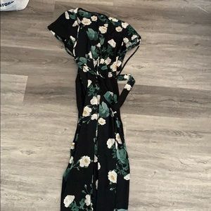 Floral maxi wrap dress
